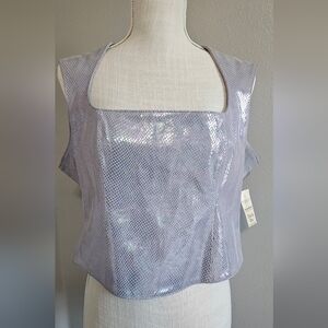 Wilsons Leather Shimmering Lavender Crop Top